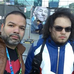 Portrait of friends standing outdoors