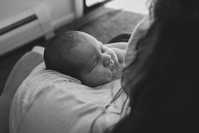 Close-up of baby sleeping