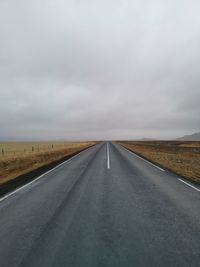 Empty road along on landscape