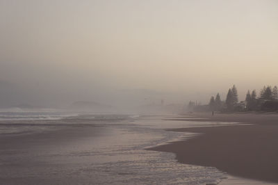 View of beach during foggy weather