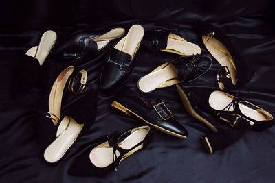High angle view of shoes on table