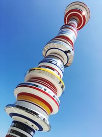 Low angle view of built structure against blue sky