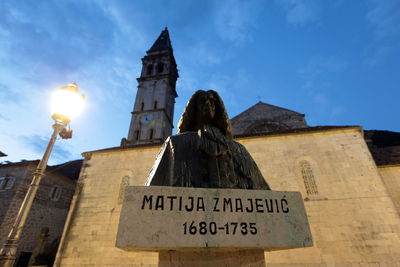 Statue of matija zmajevic admiral of baltic fleet and shipbuilder of russian tsar peter great