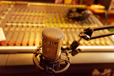 Close-up of microphone