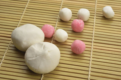 Close-up of eggs on table