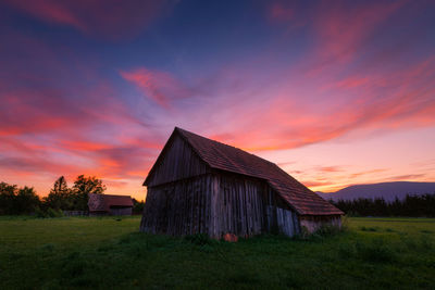 Traditional barn in turiec region, central slovakia.