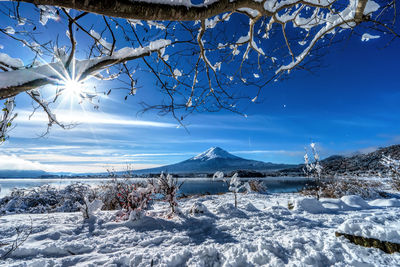 Scenic view of kawaguchi lake