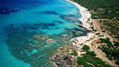 High angle view of beach