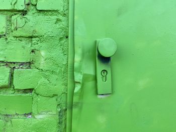 Full frame shot of green door