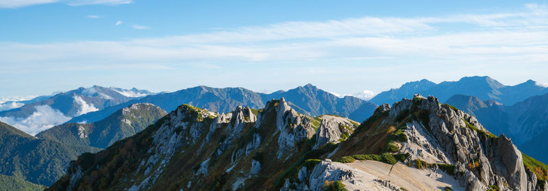 Panoramic view of mountains against sky