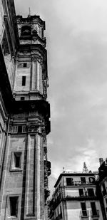 Low angle view of old building against sky
