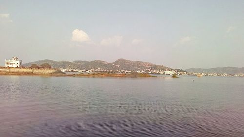 Distant view of city at waterfront