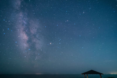 Scenic view of sea against sky at night