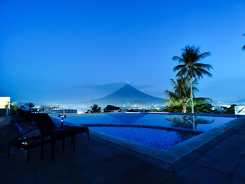 View of swimming pool at seaside