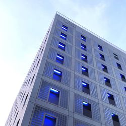 Low angle view of modern building against sky