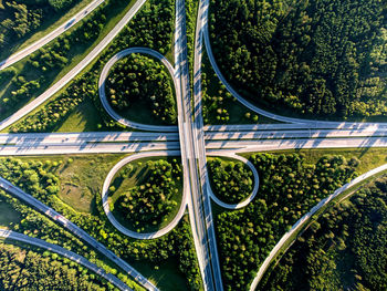 High angle view of food on road