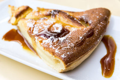 Close-up of cake served on plate