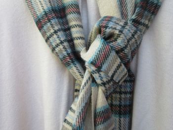 Close-up of tied woolen scarf