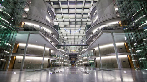 Illuminated modern building