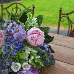 Close-up of flower bouquet on table