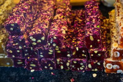 Close-up of multi colored for sale in market