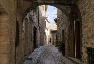 Empty corridor of historic building