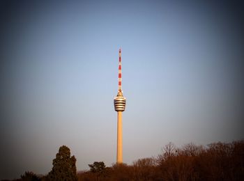 Low angle view of communications tower