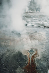 Environment geysers of "el tatio" at sunrise