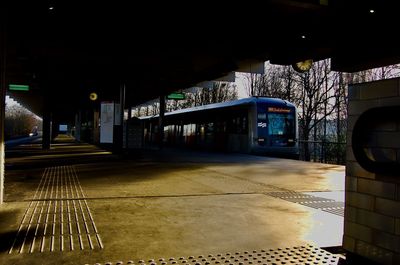 Empty railroad station platform