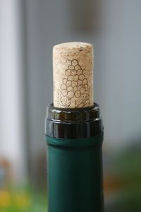 Close-up of beer glass bottle