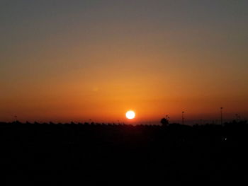 Scenic view of silhouette landscape against sky during sunset