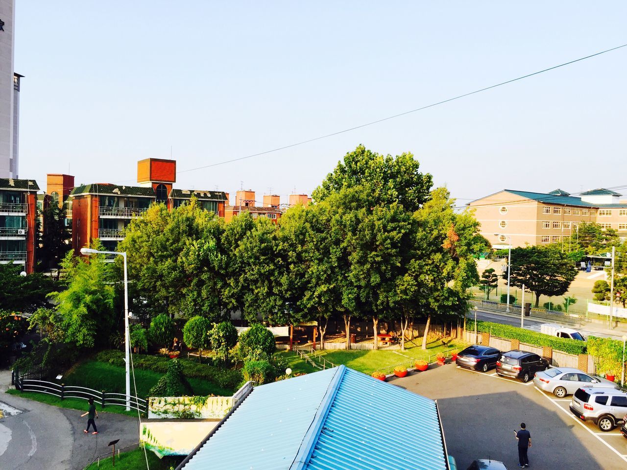 VIEW OF BUILDINGS AGAINST CLEAR SKY