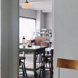 Empty chairs and table at home