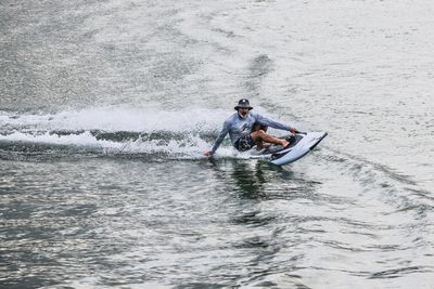 Man surfing in sea