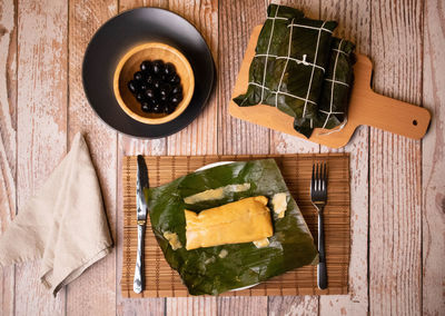 Hallaca on the table, the traditional dish of venezuelan christmas