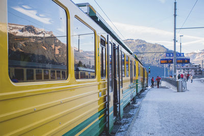 Train on railroad tracks