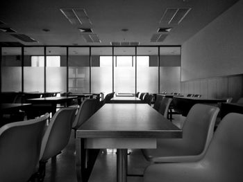 Close-up of empty classroom