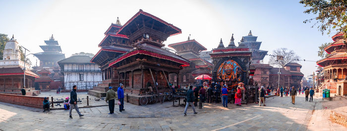 Group of people in front of building