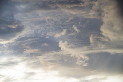 Low angle view of clouds in sky