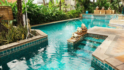 High angle view of swimming pool