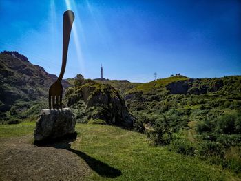 Scenic view of rock against sky