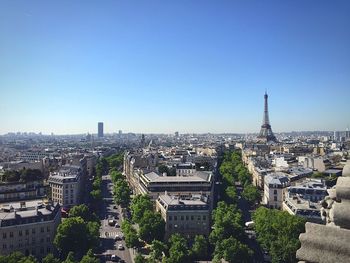 High angle view of buildings in city