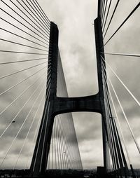 Low angle view of suspension bridge