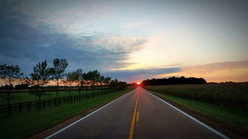 Country road at sunset