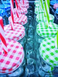 High angle view of ice cream for sale in store