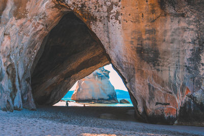 Scenic view of rock formation in sea