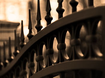 Close-up of railing