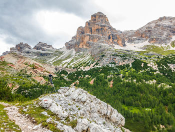 Scenic view of rocky mountains against sky