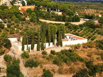 High angle view of house