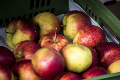 Close-up of apples in market